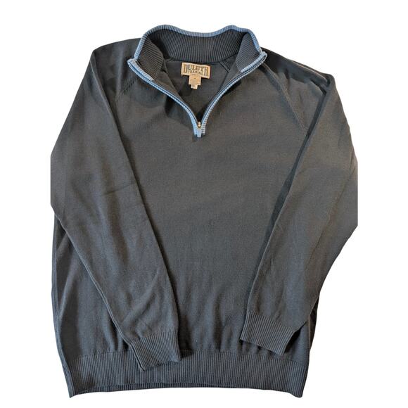 Duluth Trading Co. men’s quarter-zip pullover sweater black and blue size Medium - Picture 1 of 5